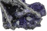 Purple Fluorite Crystals with Quartz - China #122013-3